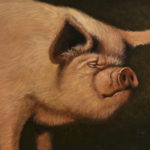 MICHAEL CHRISTIE Original Oil on Canvas Painting of Pig - Image 2