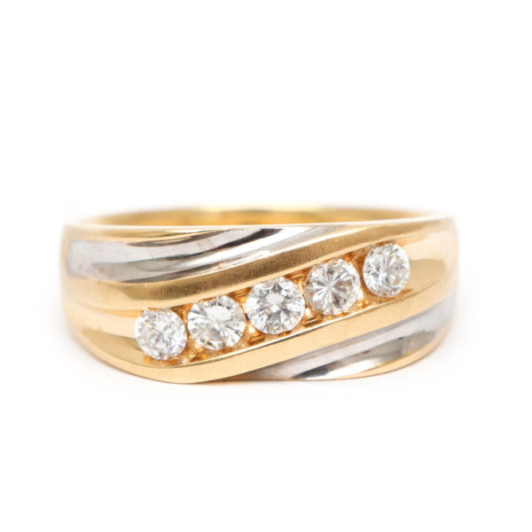 1 Total Carat Diamond Men's Ring in 14 Karat Gold - Image 1