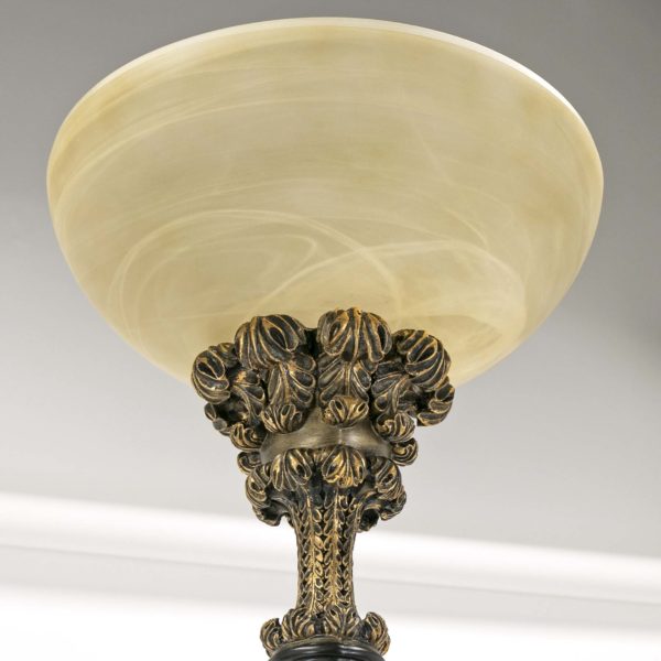 Ornate Floor Lamp with Frosted Glass Shade - Image 2