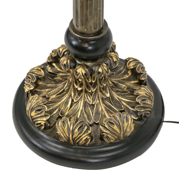 Ornate Floor Lamp with Frosted Glass Shade - Image 4