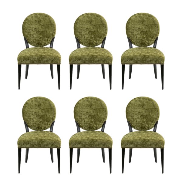 Set of 6 HICKORY WHITE Broadway Side Chairs in Green - Image 1
