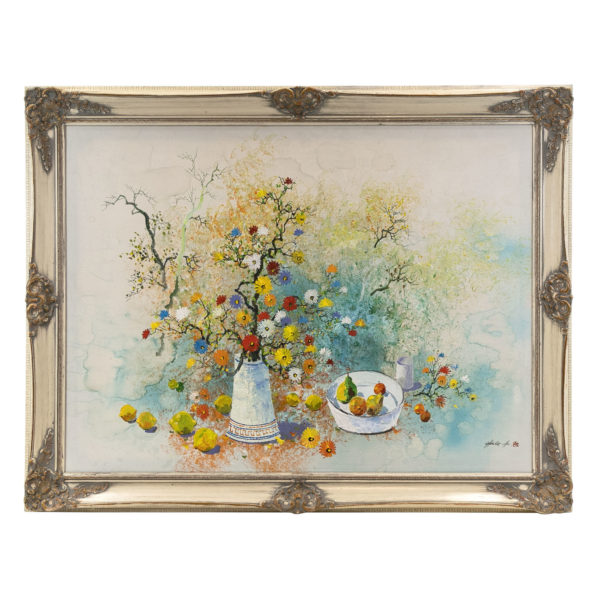 GHANG-HO Original Oil Still Life of Flowers and Fruits - Image 1