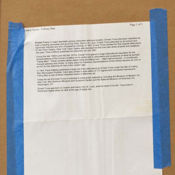 Vintage ERNEST TROVA(1927-2009) Silkscreen Circa 1975 - Image 5