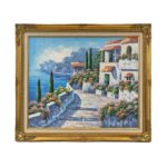Original Seaside Villa Oil on Canvas - Signed