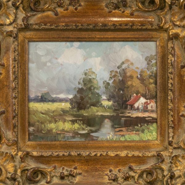 MARIE WEARER Original Oil Pastoral Landscape on Canvas - Image 2