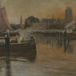 Signed Original Pastel “Sunset Harbor” Drawing - Image 2