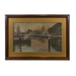 Signed Original Pastel “Sunset Harbor” Drawing
