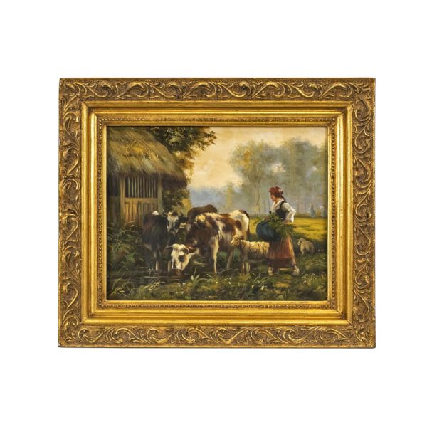 Original Oil on Board Painting of Pastoral Landscape - Image 1