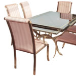 DIA Metal and Glass Extension Dining Table with 6 Chairs