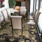 DIA Metal and Glass Extension Dining Table with 6 Chairs - Image 5