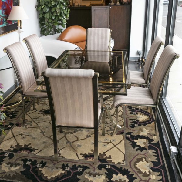 DIA Metal and Glass Extension Dining Table with 6 Chairs - Image 5