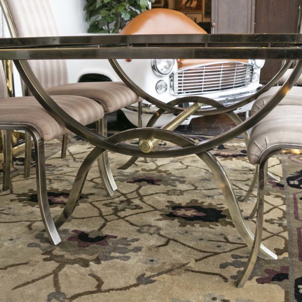 DIA Metal and Glass Extension Dining Table with 6 Chairs - Image 3