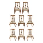 THOMASVILLE Parquet Top Dining Table with 8 Chairs, 2-20” Leaves, and Pads - Image 4