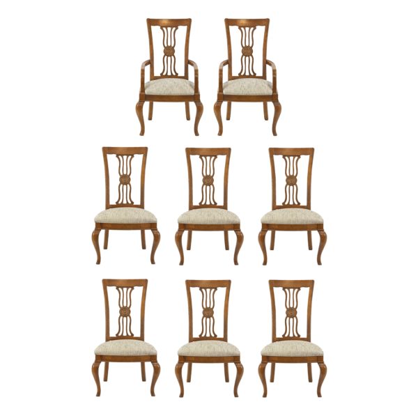 THOMASVILLE Parquet Top Dining Table with 8 Chairs, 2-20” Leaves, and Pads - Image 4