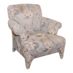 Pastel Pattern Upholstered Accent Chair Circa 1980s