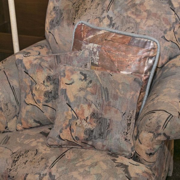 Pastel Pattern Upholstered Accent Chair Circa 1980s - Image 5