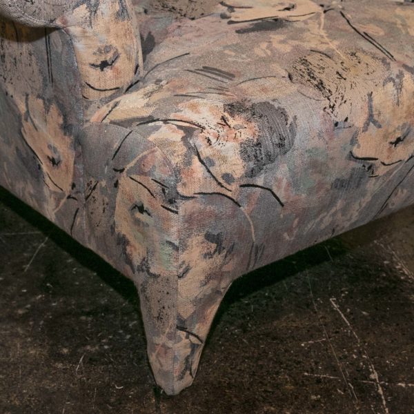 Pastel Pattern Upholstered Accent Chair Circa 1980s - Image 3