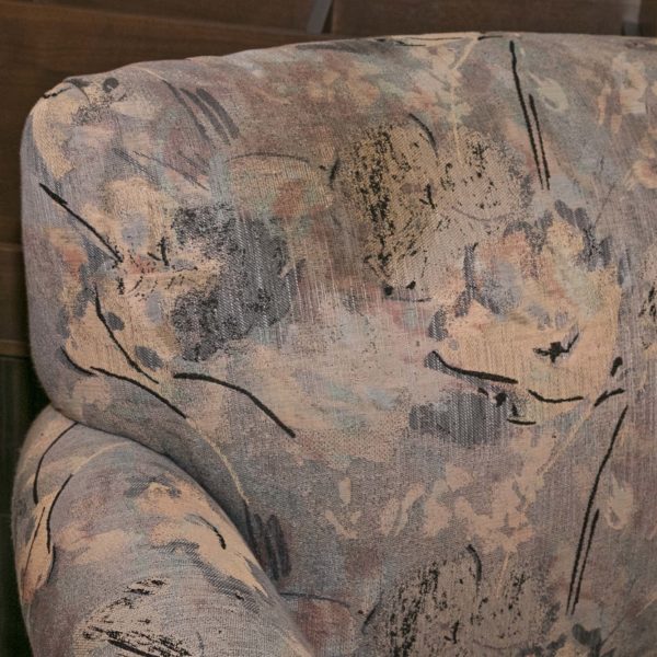 Pastel Pattern Upholstered Accent Chair Circa 1980s - Image 4