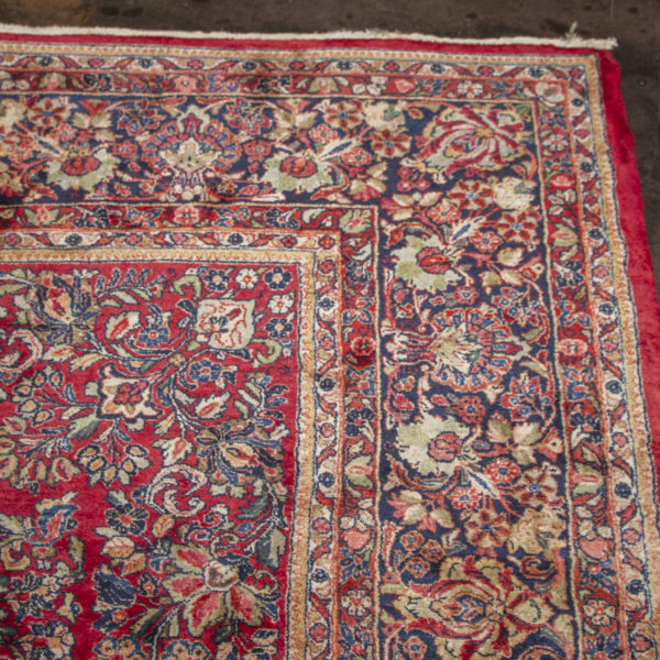 Antique 10'1 x 19'6 Hand Knotted Iranian Sarouk Wool Rug - Image 5