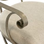 48” Round Glass Dining Table with Iron Base and 4 Chairs - Image 6