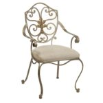 48” Round Glass Dining Table with Iron Base and 4 Chairs - Image 7