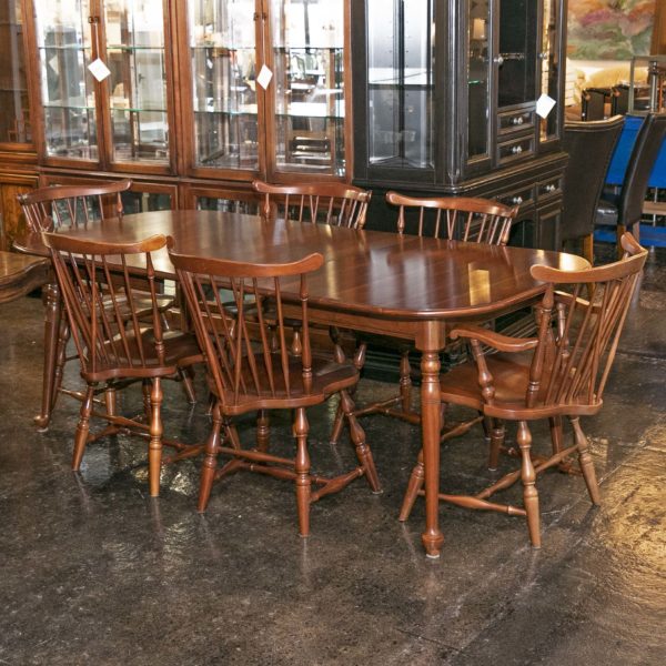 PENNSYLVANIA HOUSE Cherry Dining Table with 6 Chairs and 2-10” Leaves - Image 5