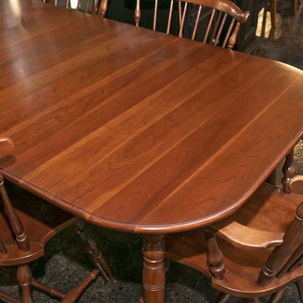 PENNSYLVANIA HOUSE Cherry Dining Table with 6 Chairs and 2-10” Leaves - Image 2