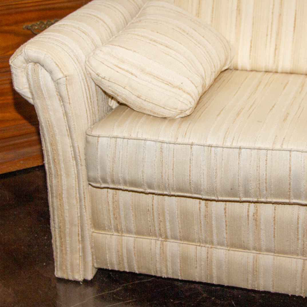 Cream striped deals sofa