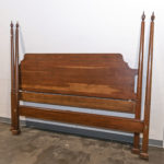 Vintage HENKEL HARRIS King Size Cherry Pencil Post Bed with Finials - Image 4