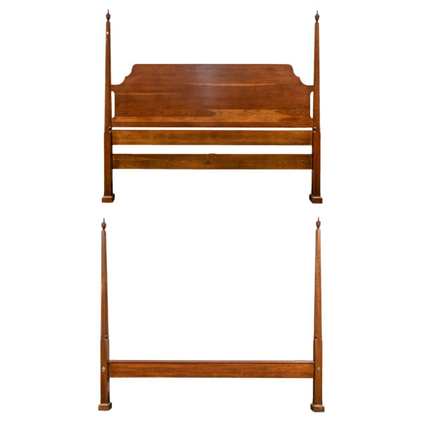 Vintage HENKEL HARRIS King Size Cherry Pencil Post Bed with Finials - Image 1