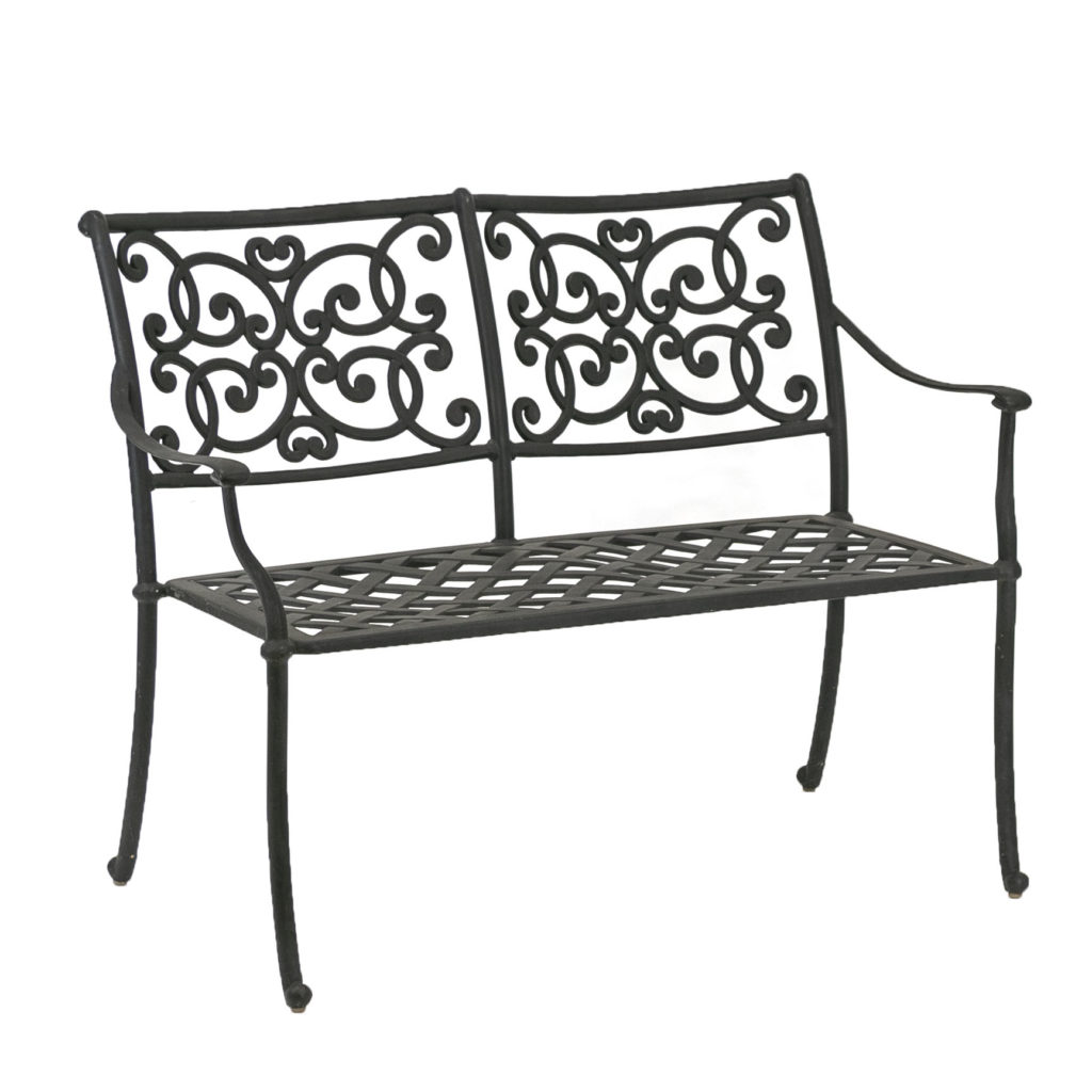 Metal Outdoor Loveseat with Lattice and Scroll Designs | Grandview ...