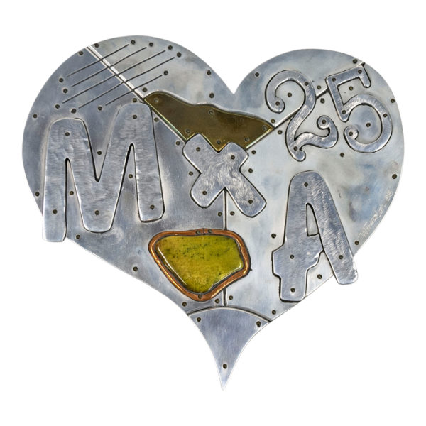 THOM "TEX" WHEELER Stainless Steel Heart Sculpture - Image 1