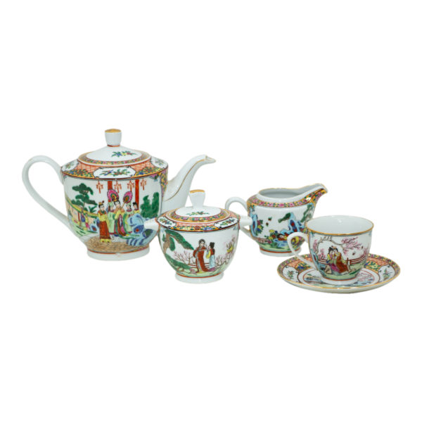 92 Piece Chinese Hand Painted Dinnerware - Image 2