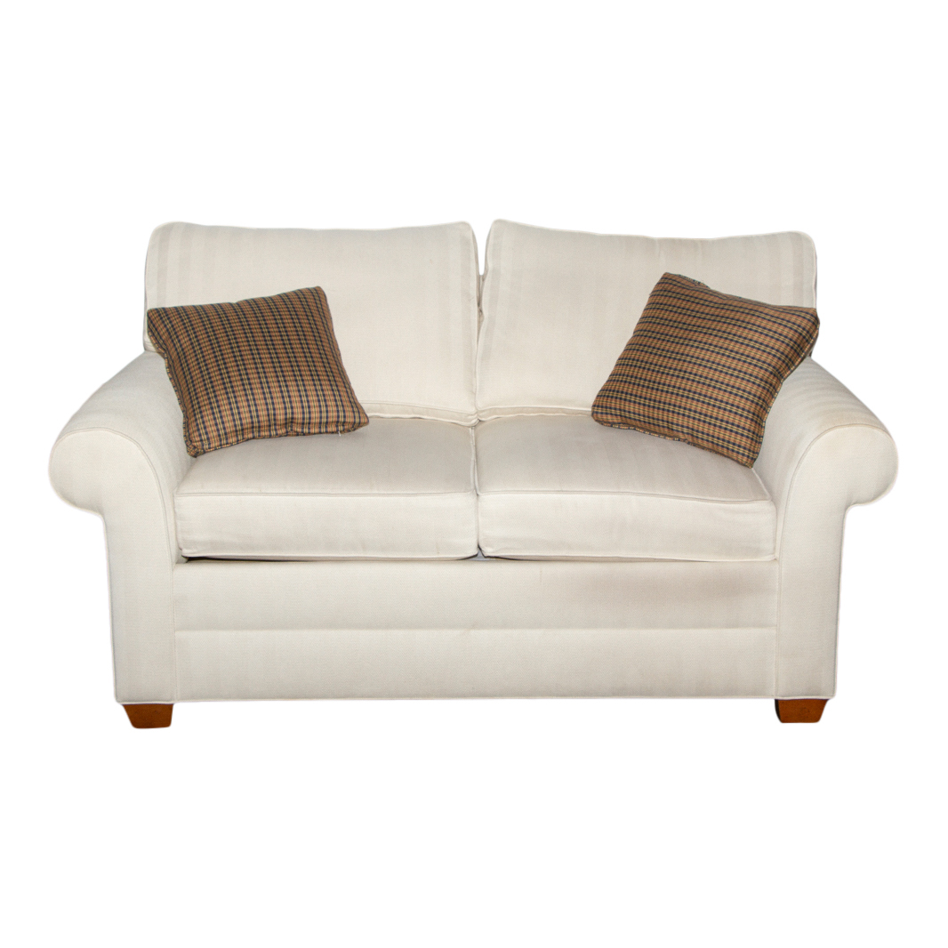 Ethan allen deals camelback loveseat