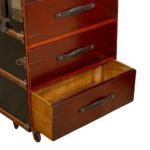 Vintage Steamer Trunk Wine Bar Cabinet