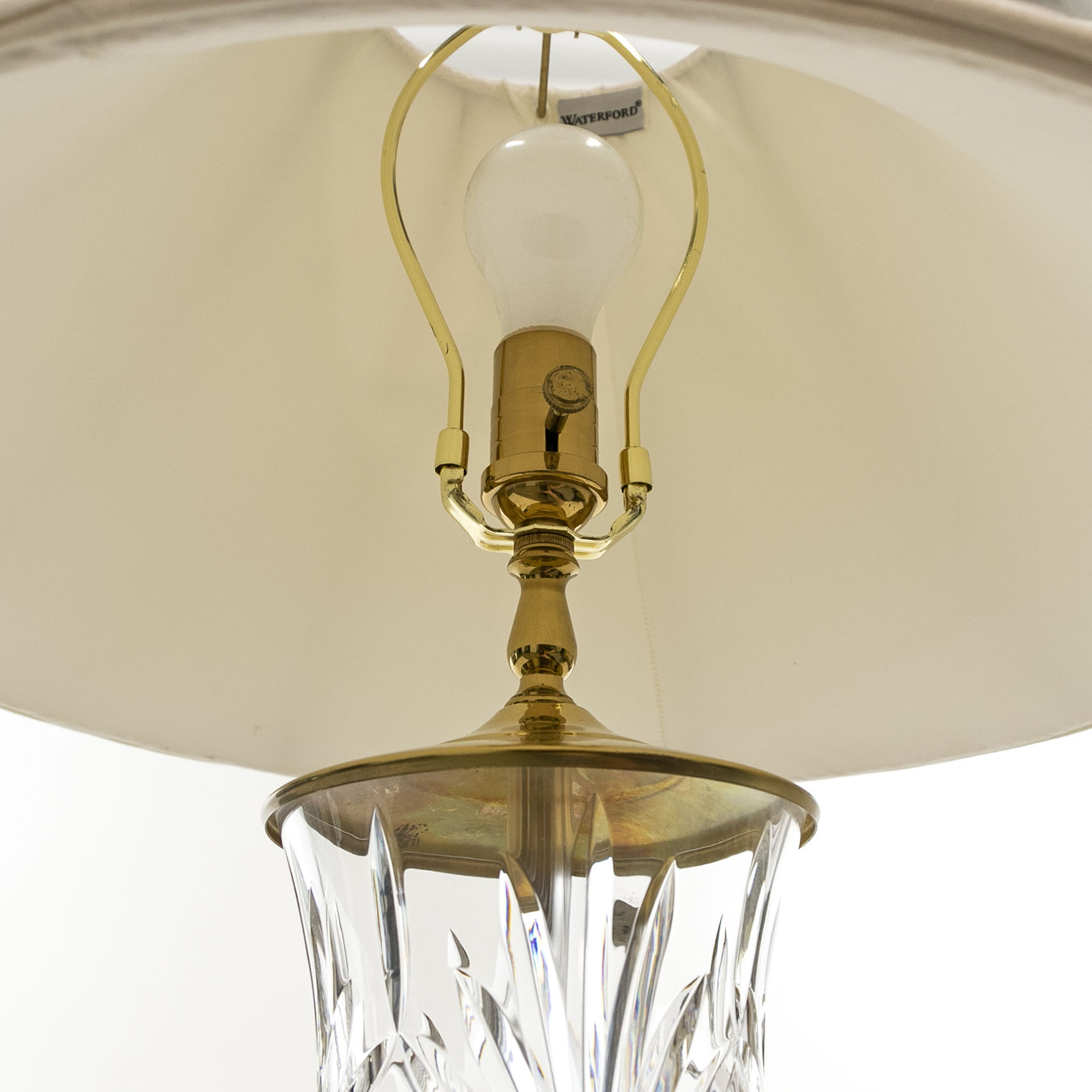 Vintage Waterford Crystal and Brass Bedside Lamps With Shades and Dolp –  edgebrookhouse