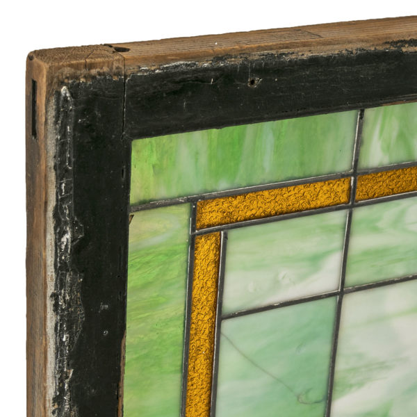 Leaded Glass Window Panel with Grapes in Distressed Frame - Image 3