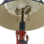 Vintage Pair of Metal Blue and Red Table Lamps - Image 5