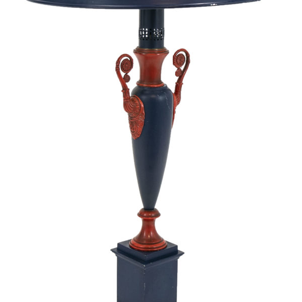 Vintage Pair of Metal Blue and Red Table Lamps - Image 3