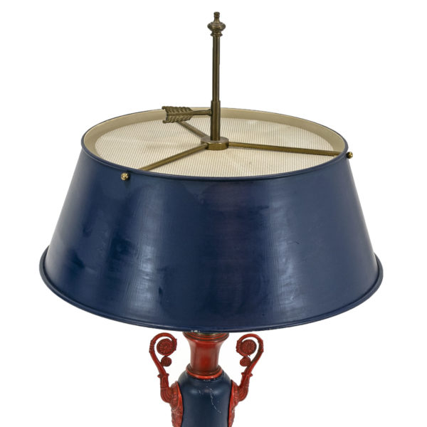 Vintage Pair of Metal Blue and Red Table Lamps - Image 2