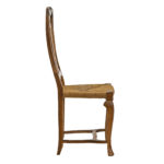 Set of 4 Queen Anne Style High Back Dining Chairs with Rush Seats - Image 5