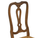 Set of 4 Queen Anne Style High Back Dining Chairs with Rush Seats - Image 2