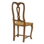 Set of 4 Queen Anne Style High Back Dining Chairs with Rush Seats - Image 6