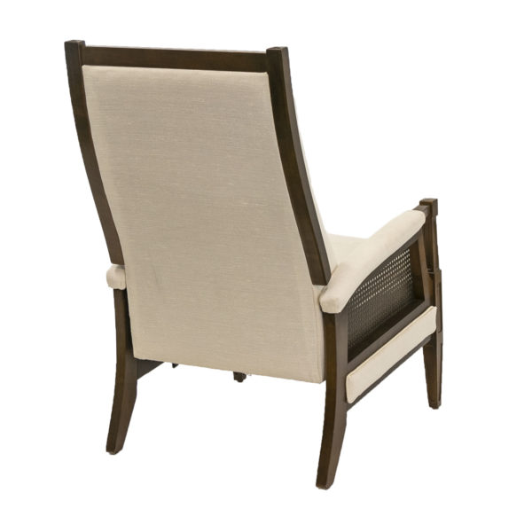 LA-Z-BOY Ivory Button Tufted Back Recliner With Cane Sides - Image 3