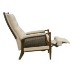 LA-Z-BOY Ivory Button Tufted Back Recliner With Cane Sides - Image 2