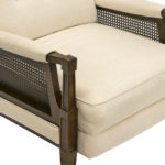 LA-Z-BOY Ivory Button Tufted Back Recliner With Cane Sides - Image 4