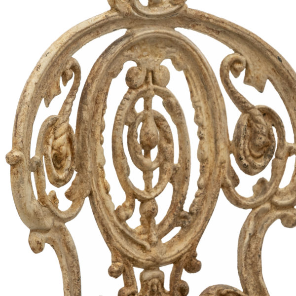 Pair of Antique White Painted Iron Garden Chairs - Image 2