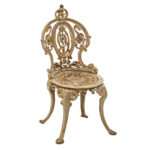 Pair of Antique White Painted Iron Garden Chairs - Image 4
