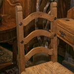 Pine Secretary Style Desk with Rush Seat Chair - Image 7