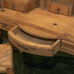 Pine Secretary Style Desk with Rush Seat Chair - Image 3